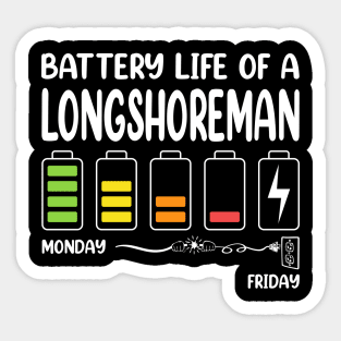 Battery Life of a Longshoreman Funny Job Title Profession Birthday Worker Idea Sticker